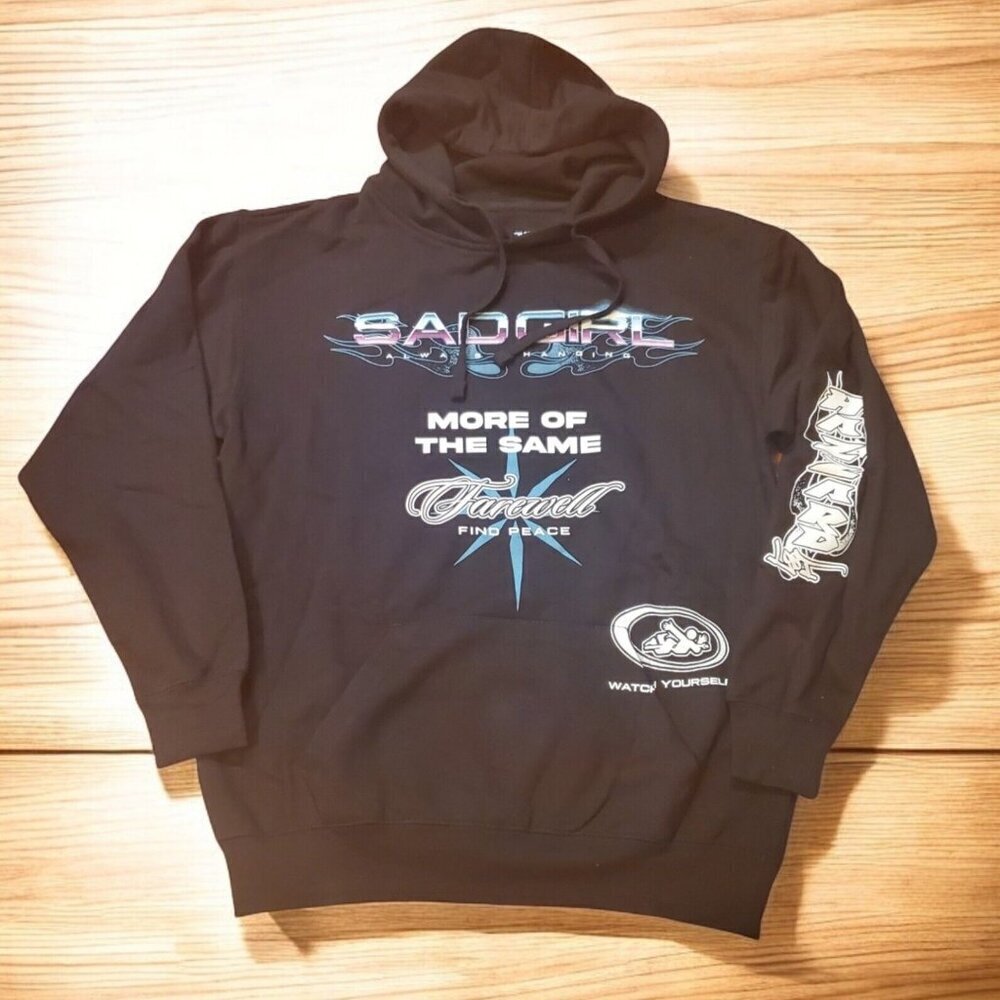 Bad Girl Graphic Hoodie Womens Size Small Black Fashion Nova Streetwear NWOT